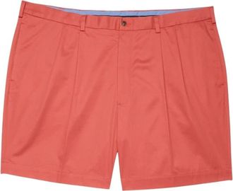 Brooks Brothers Stretch Short Pleat Front - Heren - Bermuda - Rood - W46 - Katoen - Korte Broeken