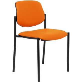Piqueras y Crespo Silla Fija Styl Similpiel Naranja Chasis Negro
