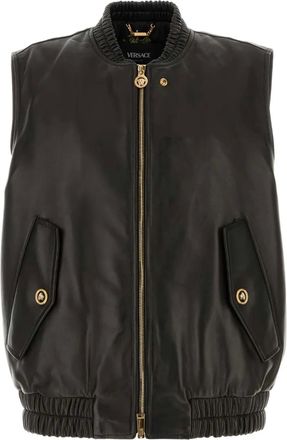 Versace Gilet con zip - Nero