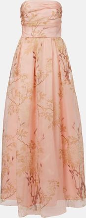 Max Mara Elegante Dominio floral silk organza bustier gown