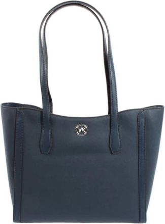 Michael Kors Leida Tote Bag - Dames - Shoppers - Blauw - ONE Size - Leer - Tassen