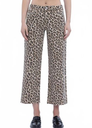 Flying Monkey Womens Leading The Way Crop Denim Pant In Leopard