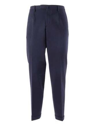 BRIGLIA 1949 cuffed trousers - men - Spandex/Elastane/Wool/Polyester - 50 - Blue