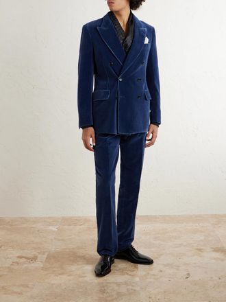 Tom Ford Tapered Cotton-Velvet Tuxedo Trousers