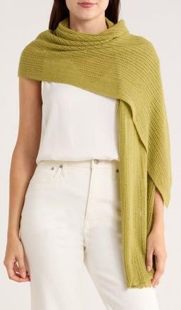 Portolano Open Knit Wrap Scarf in Green Pea at Nordstrom Rack