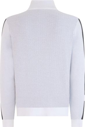 HUGO BOSS Mens Cotton Zip-Up Sweatshirt White Top