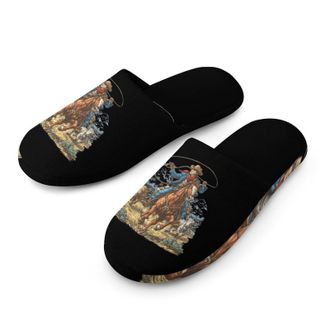 Generic Cowboys on Horseback Mens House Slippers Slip Indoor Slipper On Shoes Warm Outdoor