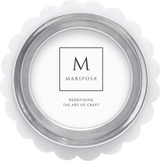 Mariposa Acrylic Scallop Round Picture Frame in White at Nordstrom