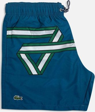 Lacoste Mens Mens Lacoste Blue Ribbon Print Swim Shorts - Size: 33/32/32