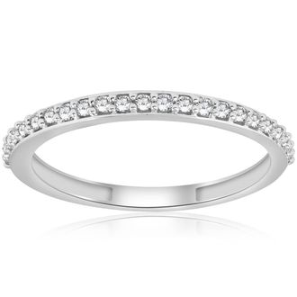 Pompeii3 1/8ct Stackable Womens Diamond Wedding Ring 10k White Gold