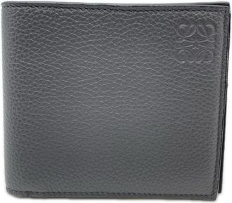Loewe Black Gray Leather Wallet (Bi-Fold) (Pre-Owned)