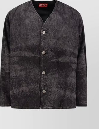 Diesel denim v-neck fitted jacket
