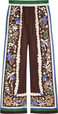 Alemais Pantaloni Maroc con stampa - Marrone