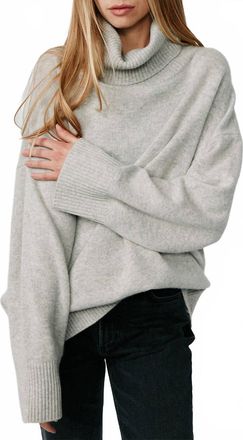 Kathryn McCarron Charlie Oversized Cashmere Turtleneck Sweater In Gray