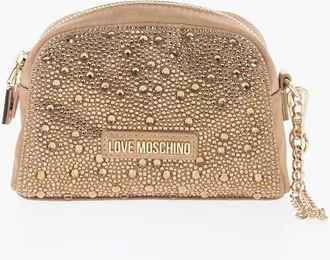 Moschino LOVE Satin Necessaire Embellished with Rhinestone size Unica