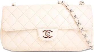 Chanel 2004-2005 Classic Caviar East West Single Flap shoulder bag - Wit