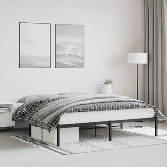 Berkfield Home Metal Bed Frame Black 180x200 cm Super King Size