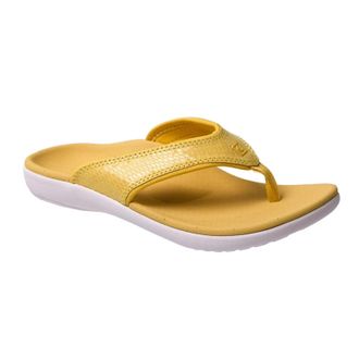 Spenco Yumi Gecko Sandals 7W Yellow Round Toe Slip On Slide JZZ1106