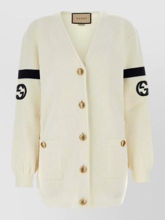 Gucci wool blend cardigan long sleeves pockets