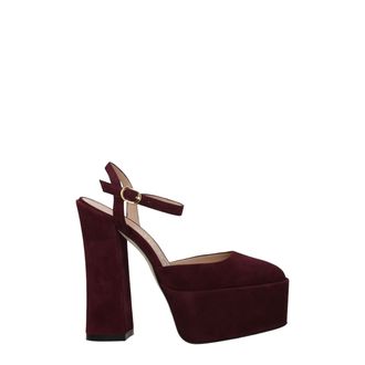 Stuart Weitzman Red Leather Platform Womens Sandals