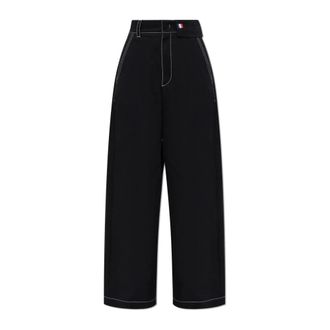 Moncler Wide Trousers, female, Black, Size: 2XS Wide Trousers