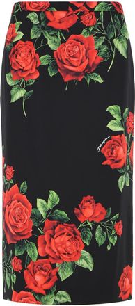 Dolce & Gabbana Rose zwarte zijden rok