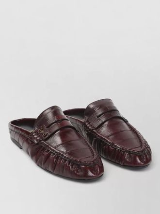 Saint Laurent loafers round toe textured finish design