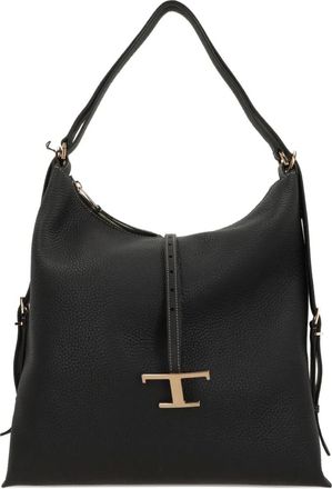 Tod's T Timeless medium leren schoudertas - Zwart