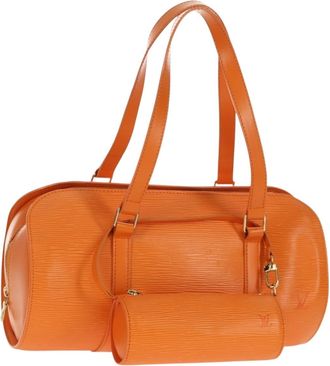 Louis Vuitton Soufflot Handbag Epi Leather Orange Leather Handbag (Pre-Owned)
