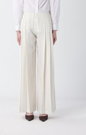 Semicouture Pantaloni Adelina in viscosa gessato plissettati Semicouture