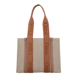 Chlo&eacute; Woody Tote - female - Chlo&eacute; - Shopping Bags - Beige - ONE SIZE - Bags