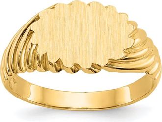 Diamond2Deal 14k Yellow Gold Open Back Signet Ring
