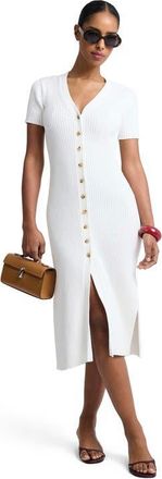 Onia V-Neck Button Front Dress in White at Nordstrom, Size X-Small