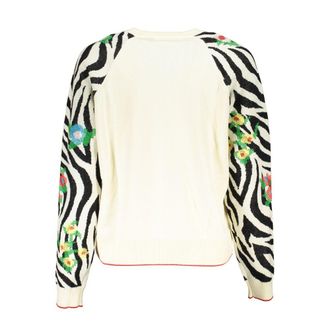 Desigual Elegant Crew Neck Sweater with Contrast Womens Details