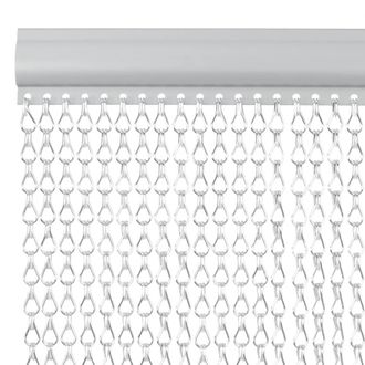 Berkfield Home Durable Chain Door Fly Screen 90x200 cm Aluminium in Silver