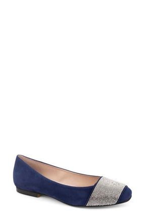 Patricia Green Milan Embellished Ballet Flat in Navy Suede at Nordstrom, Size 10