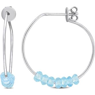 Delmar Faceted Hoop Earrings in Blue Topaz at Nordstrom Rack