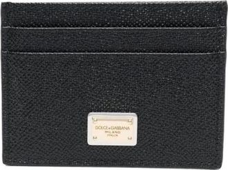 Dolce & Gabbana Wallets & Cardholders, female, Black, ONE SIZE, Logo Plaque Card Holder
