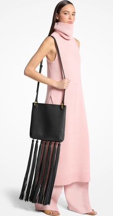 Michael Kors Tate Medium Tassel Leather Crossbody Bag