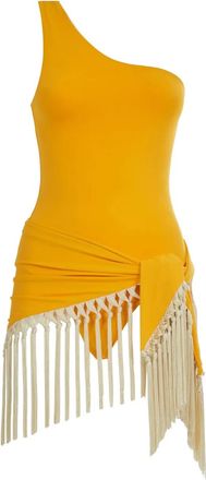 Taller Marmo Costume intero monospalla Yacare - Giallo