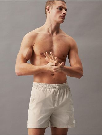 Calvin Klein Mens Solid Tonal Medium Swim Shorts - White - XXL