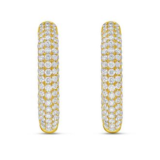 Diana M. Jewels 14KT YELLOW GOLD LAB GROWN DIAMOND HOOPS WEIGHING 5.00 CTS TW