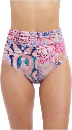 Gottex Karma Shirred High-Waist Bikini Bottom in Multi at Nordstrom, Size 14