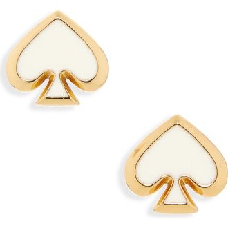 Kate Spade New York enamel spade stud earrings in White at Nordstrom