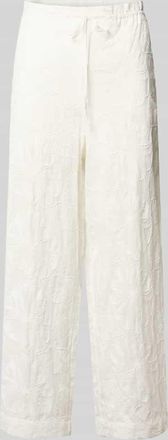 Mango Wide Fit Stoffhose mit floralem Allover-Design in Offwhite, Gr&ouml;&szlig;e XL