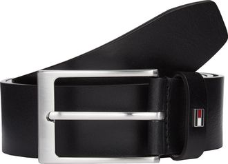 Tommy Hilfiger Lederg&uuml;rtel TOMMY HILFIGER LAYTON 4.0 cm breit, Herren, Gr. 11,5, schwarz, Rindsleder, unifarben, G&uuml;rtel Lederg&uuml;rtel, Gr&ouml;ssenverstellbar