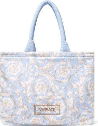 Versace Barocco terry.towelling tote bag - unisex - Cotton - One Size - Blue