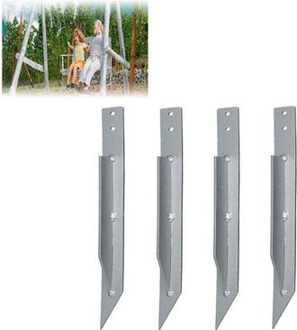OEM [nunca Usado] Anclajes De Suelo Para Columpios (4 Piezas), Anclajes De Jard&iacute;n, Fijaciones Para Columpios, Resistentes Al Desgaste, Galvanizados, Resis