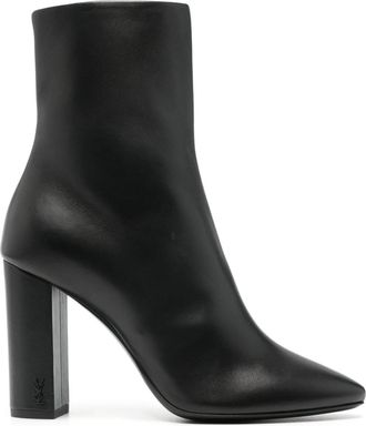 Saint Laurent Lou 95mm leather boots - women - Calf Leather/Sheepskin/Calf Leather - 39.5 - Black