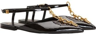 Balmain Sync chain sandals in patent leather in Black at Nordstrom, Size 41